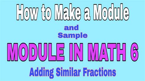 How To Make Module Module In Mathematics Youtube