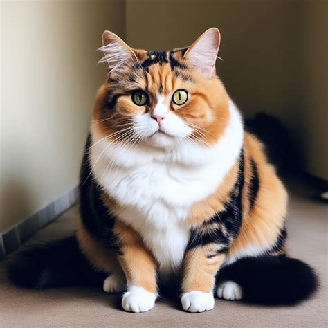 Premium Photo The Quirky Appeal Of A Fat Calico Cat