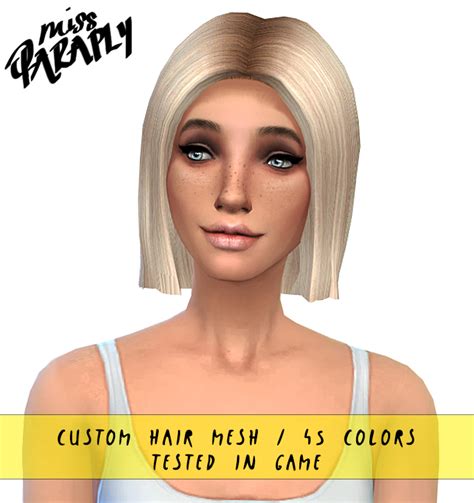 Sims 4 Hairs Miss Paraply 1500 Followers T Hairstyle 45 Colors