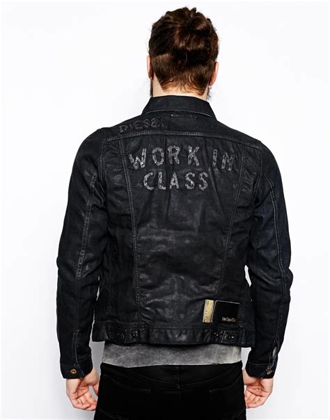 Lyst Diesel Denim Jacket In Black For Men