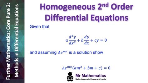 2nd Order Homogeneous Equations Mr