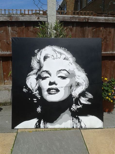 Marilyn Monroe Paintingcanvaslargestencil Artspray Paintsblack