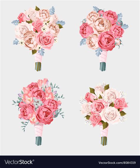 Set Of Wedding Bouquets Royalty Free Vector Image