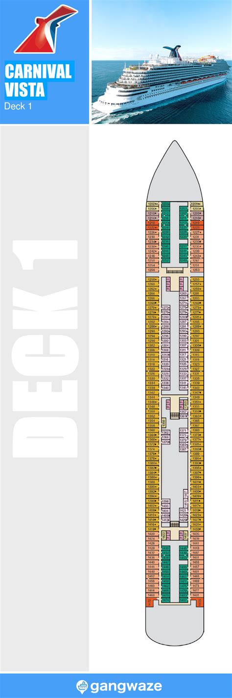 Carnival Vista Deck 1 Activities And Deck Plan Layout