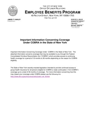 Cobra insurance coverage is not an insurance policy. Fillable Online schools nyc COBRA Continuation of Coverage for Healthcare Application - schools ...