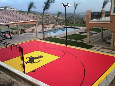 Welcome to our guide to spectacular backyard sporting features! Backyard Multi Sport Home Basketball Court - Contemporary ...