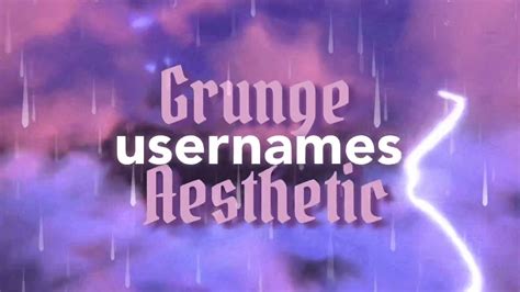 Grunge Aesthetic Usernames 2021 Youtube