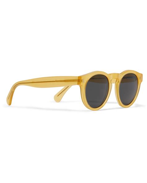 Illesteva Leonard Round Frame Acetate Sunglasses In Yellow For Men Lyst Uk