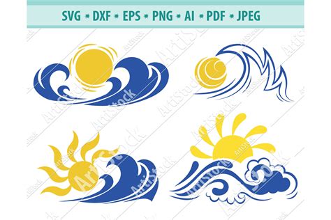 Wave SVG, Sea Waves svg, Ocean Waves svg, Sea Dxf, Png, Eps (423129