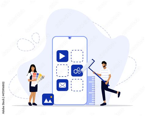 Vector Illustration Ui Ux Design Concept Showing People Creates A