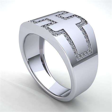 Natural 1ct Round Cut Diamond Mens Modern Wedding Engagement Ring 14k
