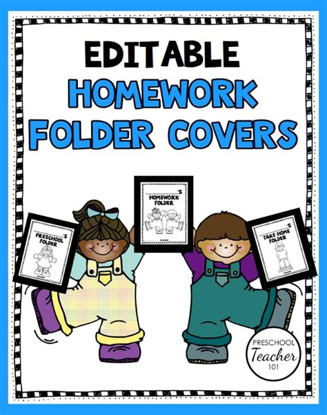 Printable Preschool Homework Folder Covers Preschool Teacher 101