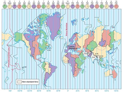 Standard Time Zone Chart Of The World In 1971 1974 Ma