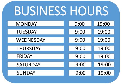 Free Operating Hours Sign Templates At