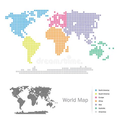 Mapa Ajustado De Los Continentes Del Mundo Ilustración Del Vector