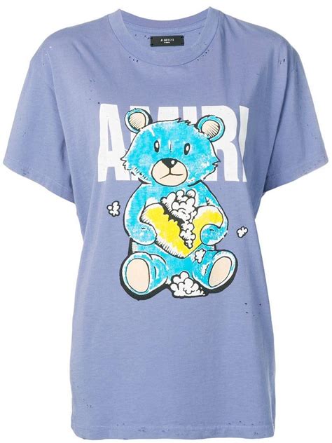 Amiri Cotton Teddy Bear T Shirt In Blue Lyst