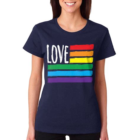 Love Rainbow Flag Pride Lgbtq Community Love Acceptance Womens T Shirt