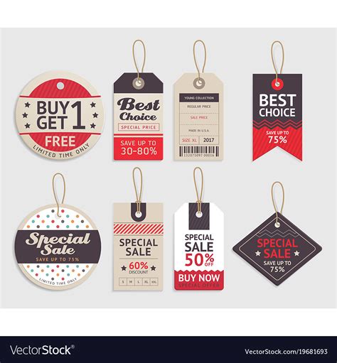 Price tags label design set Royalty Free Vector Image