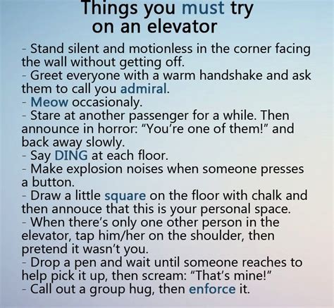 Things You Must Try In An Elevator Imgur