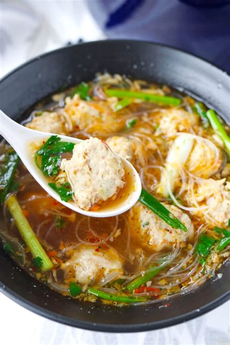 Thai Glass Noodle Soup 30 Minute Recipe That Spicy Chick
