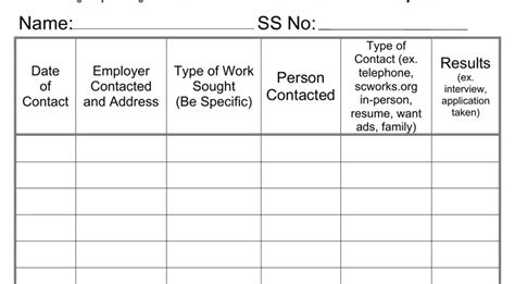 Record Work Seeking Activities ≡ Fill Out Printable Pdf Forms Online