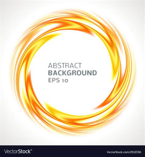 Abstract Orange And Yellow Swirl Circle Bright Vector Image