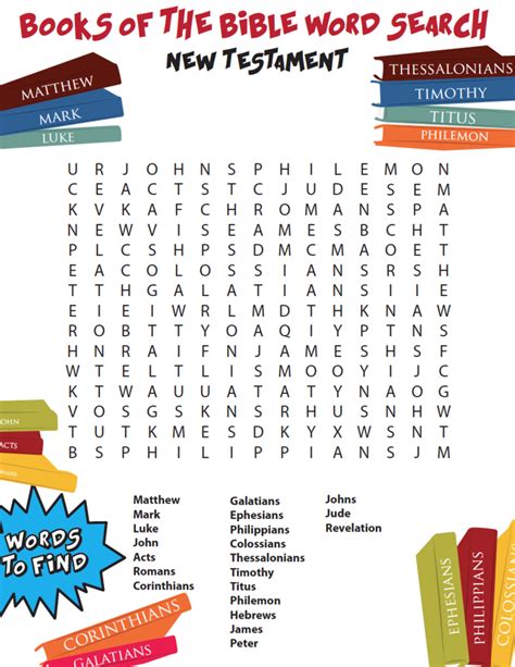 Books Of The Bible Word Search Nt Childrens Ministry Deals