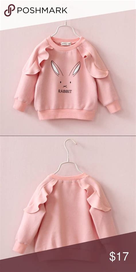 Girls Cotton Crewneck Cute Ruffle Pink Sweatshirts Baby Girl