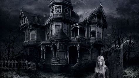 Black Haunted Mansion With Girl Ghost Image Hd Movies Wallpapers Hd Wallpapers Id 43233