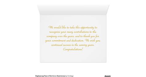 Employee 35 Years Of Service Or Anniversary Greeting Card Zazzle