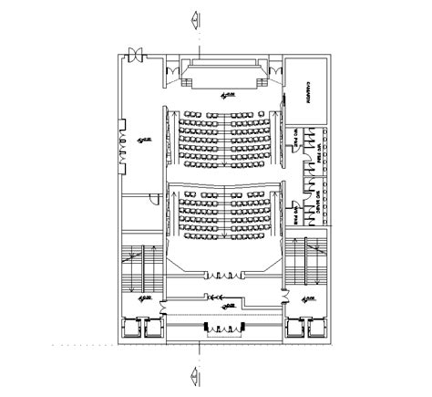 Small Auditorium Plan Is Given In This Autocad Drawing File Download