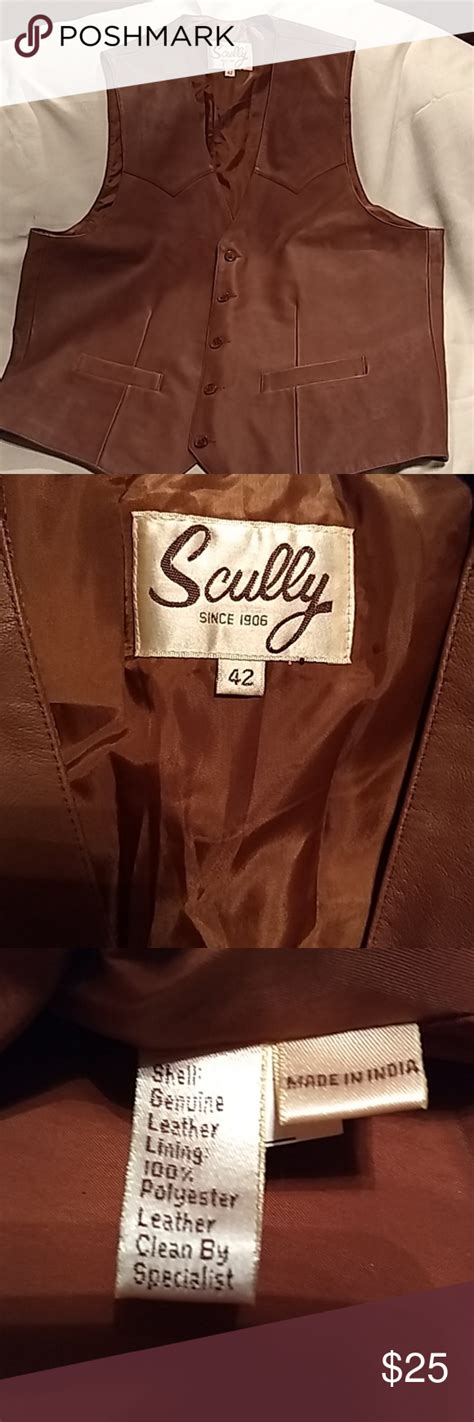 Scully 42 Genuine Leather Brown Genuine Leather Leather Leather Vest