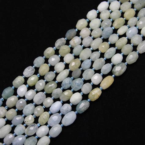 Approx 25pcs Strand Natural Aqua Marine Faceted Loose Beads Charms