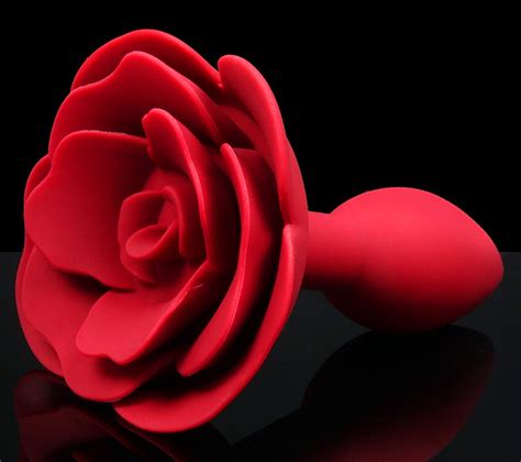 Анальная пробка Роза из силикона красивая анальная игрушка