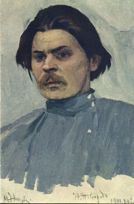 Portrait Of Maxim Gorky 1901 Realism Nesterov Maxim Gorky Art
