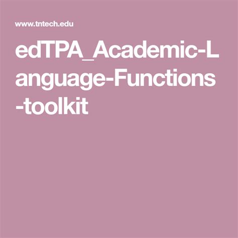 edTPA_Academic-Language-Functions-toolkit | Language functions, Academic language, Language