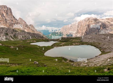 Piani Lakes Sexten Dolomites Natural Park Veneto Italy Europe Stock