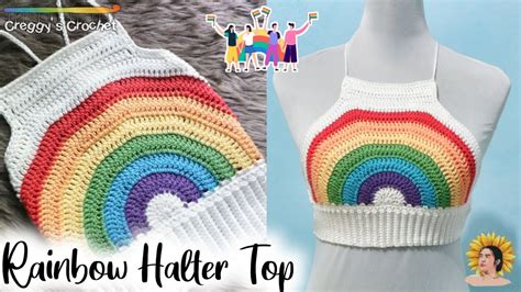 Crochet Rainbow Halter Top Tutorial Youtube