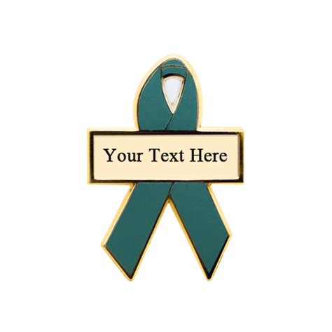 green personalized cause awareness ribbon pins