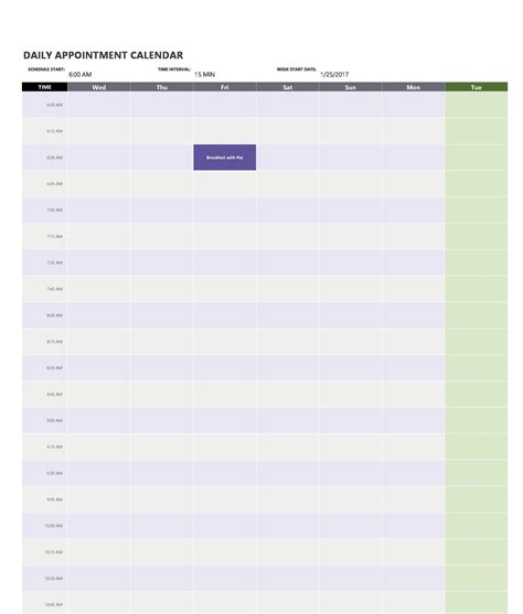 Free Printable Appointment Schedule Template Printable Templates Free