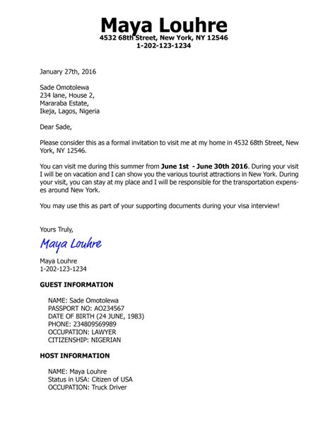 Hello, good day ma`am/sir and thank you for your question. Invitation Letter for US visa | Lettering, Writing ...