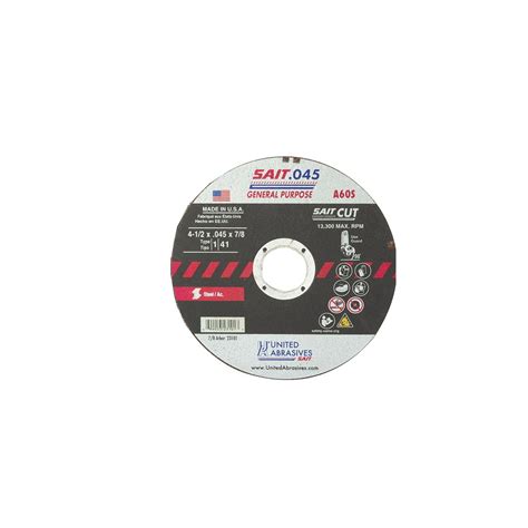 United Abrasives A60s General Purpose Cutting Wheel 23101 Arc