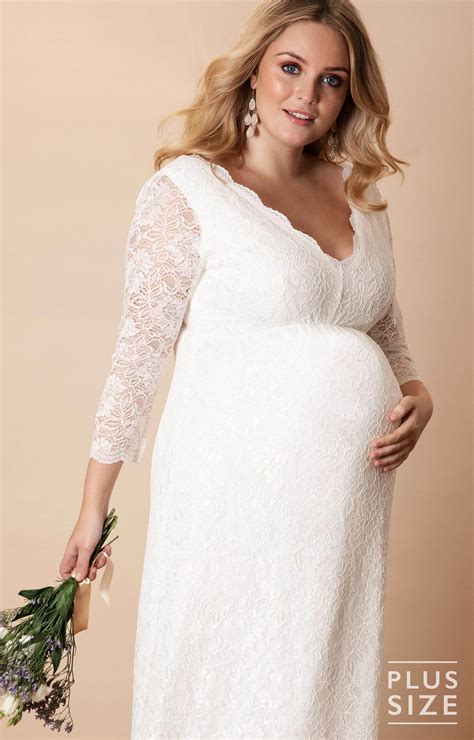 Chloe Lace Plus Size Maternity Wedding Gown Ivory Maternity Wedding Dresses Evening Wear And