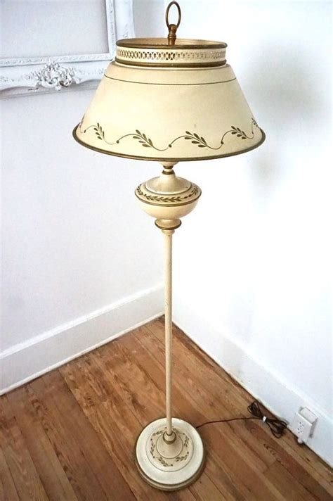 Find new floor lamps for your home at joss & main. Vintage Ivory Tole Painted Floor Lamp with Metal Shade ...