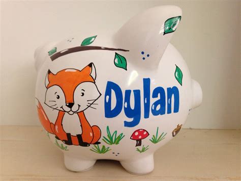 Personalized Hand Painted Piggy Bank With By Thepaintedpiggy