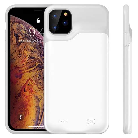 Iphone 11 Pro Backup Battery Case 5200mah White Grey