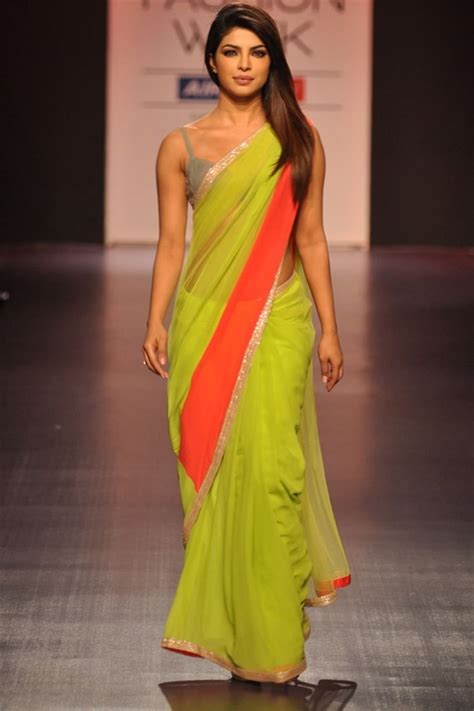 Priyanka Chopra Bollywood Replica Saree Lakme Fashion Week