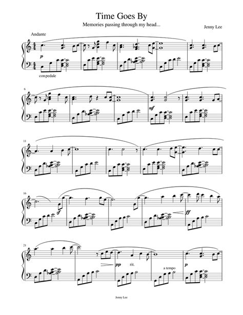 Time Goes By Sheet Music For Piano Solo