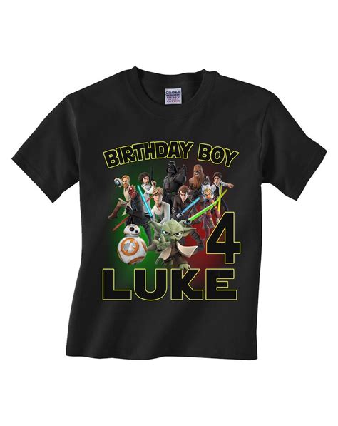 Star Wars Birthday Shirt Custom Personalized Shirts For All Etsy