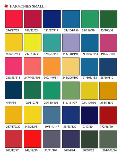 Printable Rgb Color Palette Swatches My Practical Skills My